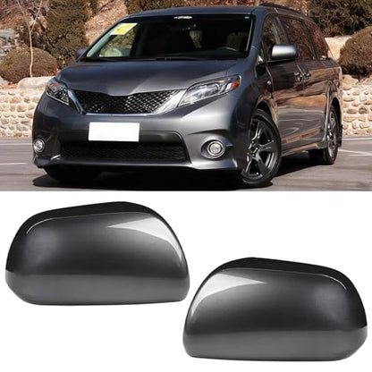 Moonlinks 1Pair Compatible with 2012 2013 2014 2015 2016 2017 2018 2019 2020 Toyota Sienna Mirror Cover Replacement, Gray Left Driver Side&Right Passenger Side Door Rearview Side Clip-on Mirror Cap - color: Pair Gray