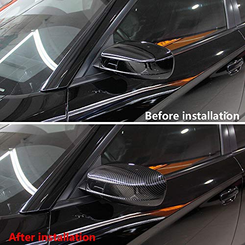 Crosselec Carbon Fiber Side Door Mirror Cover Molding Trim for Dodge Charger 2011-2023 (Carbon Fiber Pattern-Replacement) - color: Carbon fiber pattern-Replacement
