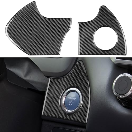 NVCNX Real Premium Carbon Fiber for Toyota Tundra 2022-2026 / Sequoia 2023-2026 2024 2025 Car Dash Push Engine Start Button Panel Cover Interior Trim Accessories Thick Overlay Sticker Decal 2PCs - color: Dash Push Engine Start Button Panel Trim
