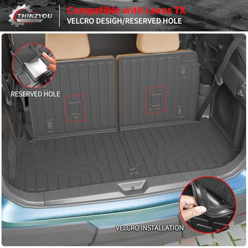 Trunk Mat Compatible with 2024 2025 2026 Lexus TX350 TX500h TX550h+ 6&7 Seats Cargo Mat Cargo Liner Trunk Liner Back Seat Protector All Weather TX Accessories (Trunk Mat with Backrest Mat) - style: For Lexus TX | 2024-2026