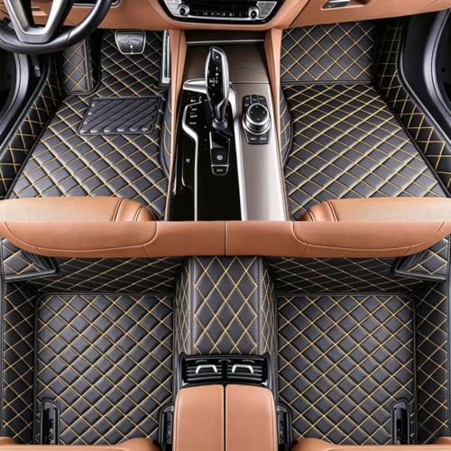 Custom Personalized Floor Mats for Cars, Luxury Full Coverage All Weather Car Mats, Anti-Slip Car Mat Set, Customize Floor Mat for 99% of Sedan, Trucks SUV (Black Yellow) - color: Black yellow