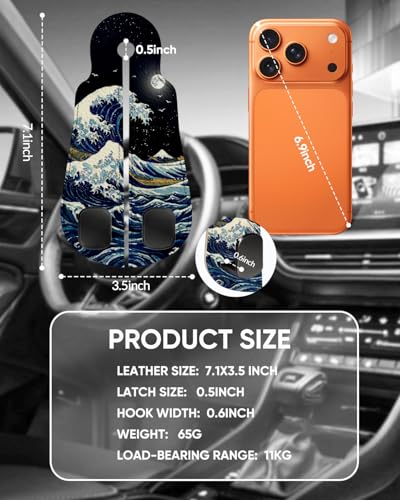 WOCOCN 2 Pack Car Purse Hook for Car Seat Headrest, Double-Sided PrintingPU Leather Purse Holder with Metal Hook, Cute Car Accessories for Women, Men (Car hook - Starry Sky Waves A) - color: Car hook - Starry Sky Waves A