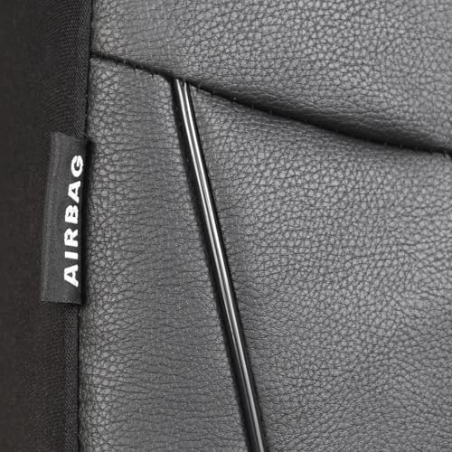 AUTOYOUTH Leather Car Seat Covers, Air Cool Mesh Design, Airbag Compatible Car Seat Covers Front Seats, Enhanced Comfort for Most Cars, SUVs, Vans - Black - color: Black