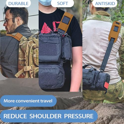 ZINMARK 2Pcs Ultra-Thick Shoulder Pad Cushions for Laptop Bags,Messenger Bags,Briefcases,Luggage, Tool Bags,Travel Bags etc - color: Khaki