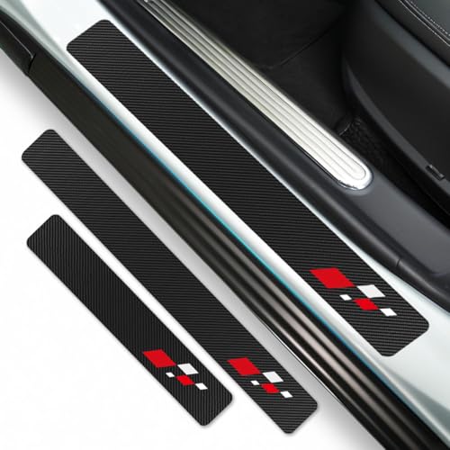 4Pcs Universal Car Door Sill Protector, Carbon Fiber Scratch Resistant Door Entry Guard & Scuff Plate for Car SUV and Off-Road Trim Accessories (Block) - color: Block