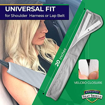 Seatbelt Covers - Removable Car Seat Belt Cover for Women, Men, Kids - Gray 20 in Long Waterproof Seat Belt Cushion with Protection from Sweat and Odor for All Vehicles - color: Gray