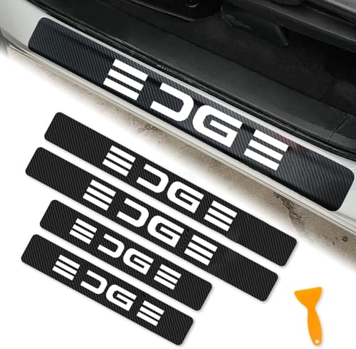 4Pcs Universal Carbon Fiber Car Door Sill Protector Scratch Resistant & Waterproof Door Entry Guard - color: door-E