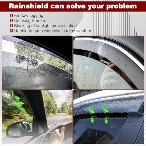 in-Channel Rain Guards 4-Piece Compatible with 2011-2019 Ford Explorer Window Visors Side Window Deflectors Shield Shade - size: 2011-2019 Ford Explorer