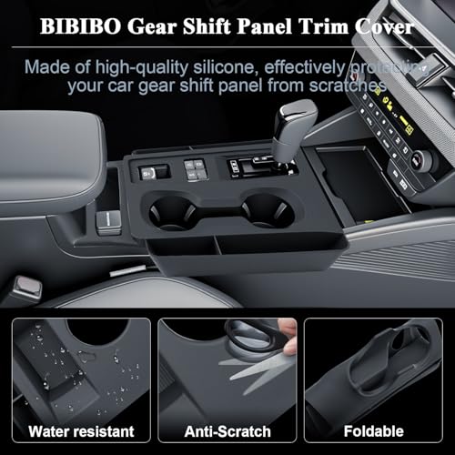 BIBIBO for New 2026 Subaru Outback Gear Shift Panel Cover 2026 Subaru Outback(Premium,Limited,Touring,Wilderness,Limited XT,Touring XT) Gear Shift Trim Cover Silicone w/Side Storage Box - color: Black-Gear Shift Cover
