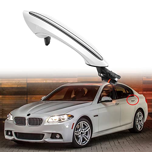 Exterior Pearl White Door Handle,Front Right Passenger Side, Compatible with BMW F07 F10 F11 F06 F12 F13 F01 F03 - Pearl White,Front Right (Replaces 51217231934) - color: Pearl White, size: Front Right