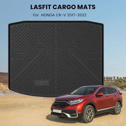 LASFIT Cargo Mat for Honda CR-V 2017-2022 (EX-L/EX/Touring/LX/Special Edition), All Weather Custom Fit TPE Trunk Mat Trunk Liner Cargo Liner Cargo Tray in Lower Position, Black (Not for Hybrid) - style: 2）For Honda CR-V | 2017-2022 | Cargo Mat