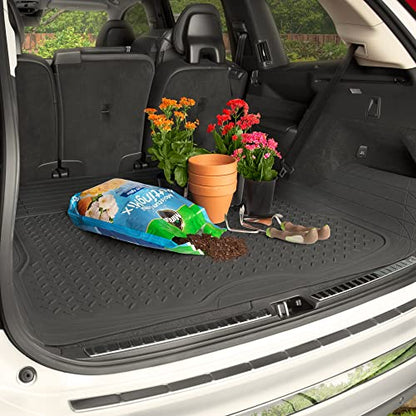 Heavy Duty Cargo Liner Floor Mat-All Weather Trunk Protection, Trimmable to Fit & Durable HD Rubber Protection for Car SUV Sedan Auto - color: Black