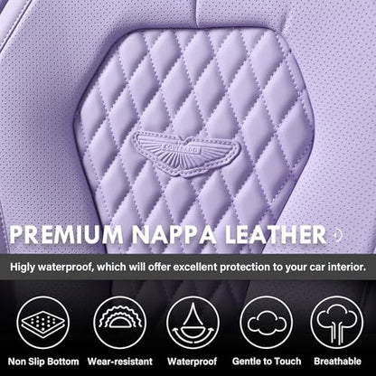 Coverado Seat Covers, Car Seat Covers Front Seats, Purple Car Seat Cover, Luxury Car Seat Covers, Seat Cushion, Front Car Seat Covers Leatherette Car Seat Protector - color: Purple, size: FrontPair