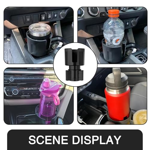 QODOLSI Pack-1 Car Conversion Cup Holder, Within 4.13" Drink Stand from Small to Large Cups Mouth, Rotatable Adjustable Base with Anti-Slip Pad, Universal Plug-and-Play Cup Holder for Cars (Black)