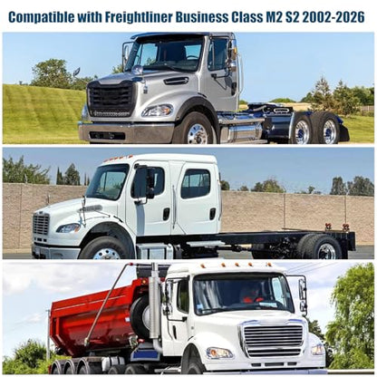 Side Window Sun Shade for Freightliner Business Class M2 S22002-2026, Custom Fit 210T Reflective Sunshade for Semi Truck, 6-Layer Heat Insulation Privacy Protector, Block 99% UV Rays, 2PCS - size: Freightliner Business Class M2 S2 2002-2026