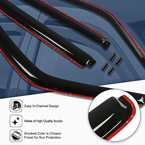 Auto Dynasty Rain Guards in-Channel Compatible with 1992-2000 Chevy GMC C/K Suburban Tahoe Yukon, Acrylic 4pcs Window Visor Deflector