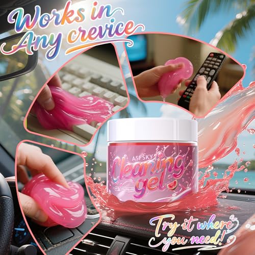ASFSKY Car Cleaning Gel (Red,watermelon) Cleaning Putty Universal Dust Cleaning Car Interior Cleaner Keyboard Dust Remover Car Slime Gifts for Men Women girl（1 pack） - color: red