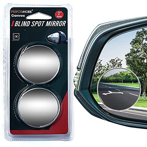 Performore 2 Pack of Blind Spot Car Mirrors, 2 Inch Round HD Glass Convex Rear View Wide Angle Side Mirror Blindspot with Self Adhesive Back for Universal Vehicles - color: Fixed