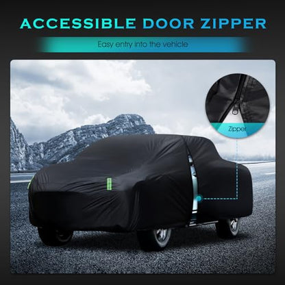 Car Cover Waterproof All Weather Full Outdoor Pickup Truck Cover Rain UV Protection, Size T2 Universal Fit for Ford F150 Chevy Silverado Dodge Ram 1500. (Fit Truck Length 221 to 228 inch) - size: T2 Fit Truck Length 221 to 228 inch