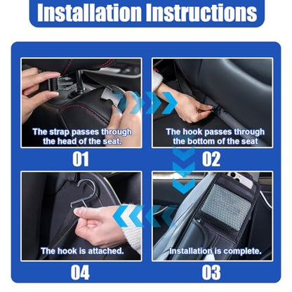 Car Seat Side Organizer, Multi-Pocket Storage Hanging Bag with Mesh Net, Multifunctional Automotive Seat Back Stuff Holder for Phone, Wallet and Tissue, Universal for SUV Truck (Classic) - size: Classic