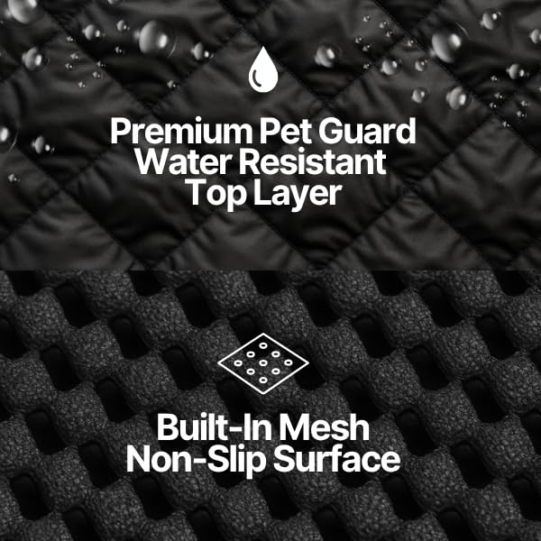 Formosa Covers Water Resistant Durable Deluxe Quilted Back Seat Bench Cover - Fits All Cars, Trucks, and SUVs - 56" W (Black) - color: Black