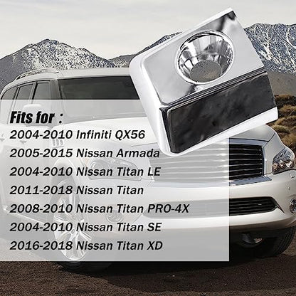 Chrome Door Handle Keyhole Frame Cover Compatible with 2004-2019 Armada Titan 80647-ZC00A 80647-9FU0B