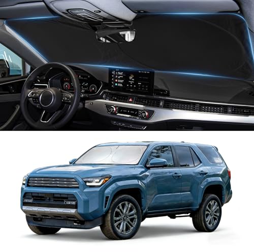 Sun Shade for 4Runner Windshield Sunshade fit for Toyota 4Runner 2010-2023 2024 2025 Accessories Foldable Front Window Cover Retractable Sun Visor Protector Keep Interior Cool - size: for Toyota 4Runner 2010-2023