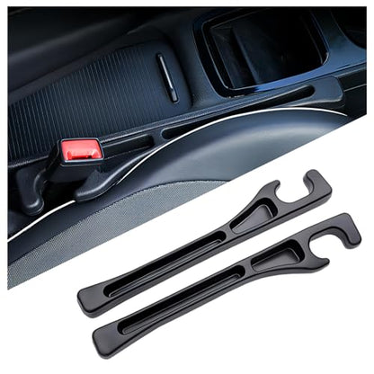 2 Pack Black Car Seat Gap Filler Organizer, Universal Car Seat Gap Plug with Seatbelt Slot, Anti-Drop Organizer for Keys Phones Storage for Auto Truck SUV - size: 2 PCS #2