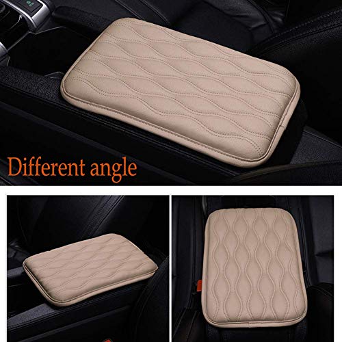 Auto Center Console Cover, Console Cover Armrest Pads, PU Leather Car Armrest Seat Box Pad Cushion Protector Universal Fit (Beige) - color: Beige