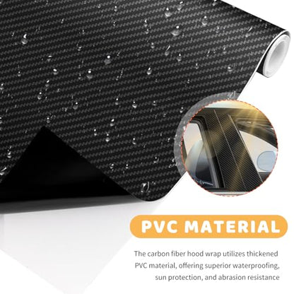 1FTx5FT Carbon Fiber Wrap for Cars,Stylish 3D Carbon Fiber Vinyl Wrap Kit with Tool for Auto Interior/Exterior,Scratch-Resistant Carbons Fibers Tape Stickers for Car/Truck/SUV
