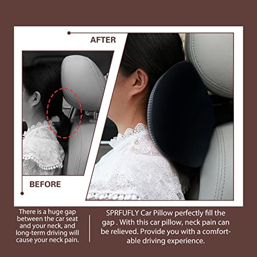 Really Cushiony Car Headrest Pillow, Car Pillow for Driving Seat with Adjustable Strap, Breathable Removable Cover & Ergonomic Design - Softness Office Travel Car Neck Pillow(Purple, 1PC) - color: Purple
