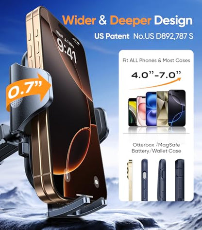 VICSEED Dark Blue Phone Holders for Your Car [Upgraded True Military-Grade Strongest Suction] Cell Phone Mount for Car Dashboard Windshield Vent Truck Boat Stand Adjustable for iPhone Android - color: Dark Blue