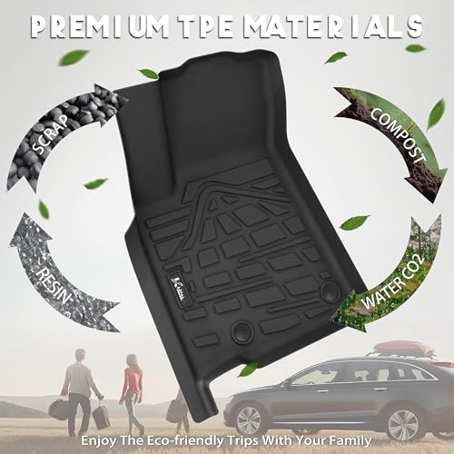 KARPAL Floor Mats for 2021-2025 2026 Jeep Grand Cherokee L (6-Seater w/o 2nd Row Center Armrest), All Weather TPE Custom Fit Floor Liners Car Mats Accessories, Cargo Liner & Backrest Mats - style: 2021-2026 | For Jeep Grand Cherokee L (6-Seat) | Full Set