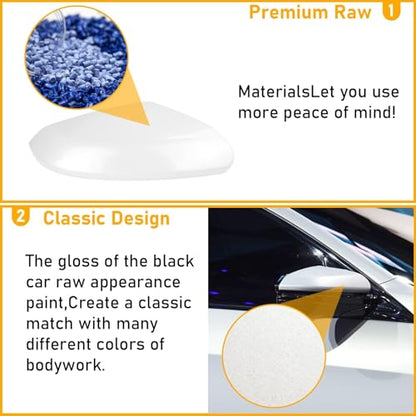 Moonlinks Compatible with 2016-2021 Honda Civic Side Mirror Cover Replacement Passenger Side,Platinum White Pearl for 10th Gen Civic,2019-2022 Insight,RH Sideview Mirror Cap Trim(1PC) - size: 10th-Right White