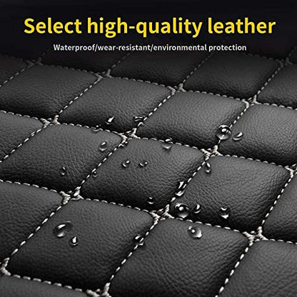 Custom Making Car Floor Mats for 90% Car Model Luxury Leather All Weather Waterproof Anti-Skid Full Coverage Liners (Black and red) - color: black and red