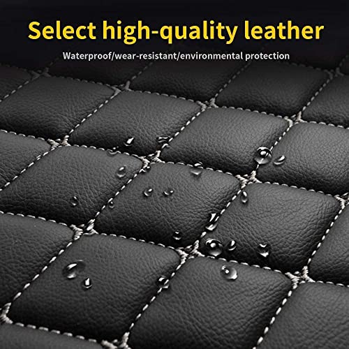 Custom Making Car Floor Mats for 90% Car Model Luxury Leather All Weather Waterproof Anti-Skid Full Coverage Liners (Black and Wine red) - color: black and wine red