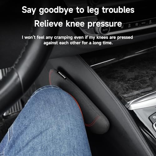 Italian Alcantara Style Fur Car Elbow Rest Pad - Universal Armrest & Knee Cushion - Thigh Support Comfort Pillow - color: Red Line Right