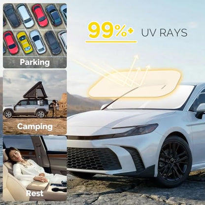 Car Sun Shade for 2018-2024 2025 2026 Toyota Camry Windshield Sun Shade, Sun Visor Windshield Screen Cover for Camry Front Window Sunshade Foldable Auto Interior Accessories UV Block - size: For 2018-2026 Toyota Camry