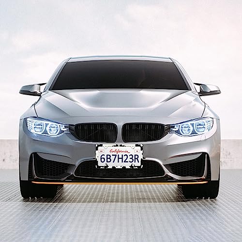 Cow Print License Plate Frame Animal License Plate Frames Personalise Stainless Steel Funny Design Compatible with Standard License Plate Holder for USA and Canada 6 X 12 with Screws - color: Cow Print