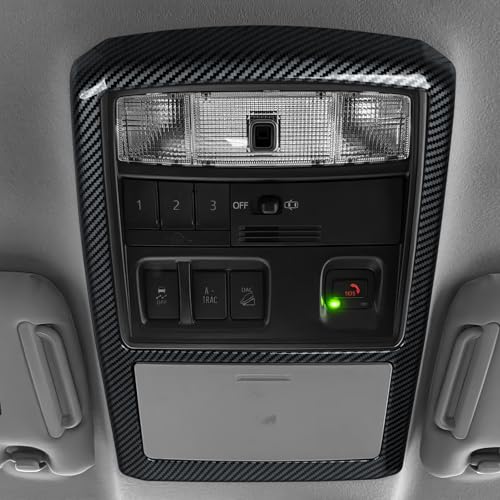 Car Reading Light B ABS Sticker Carbon Fiber Decal Cover Interior Trim Accessories for Toyota 4Runner SUV 2010-2025 Black - color: Reading Light B