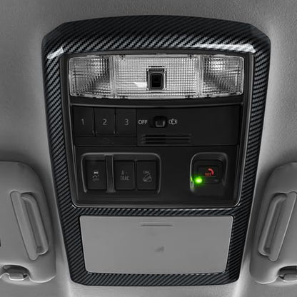 Car Reading Light B ABS Sticker Carbon Fiber Decal Cover Interior Trim Accessories for Toyota 4Runner SUV 2010-2025 Black - color: Reading Light B