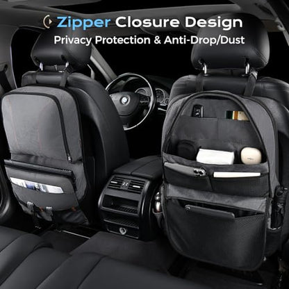 Coverado Backseat Car Organizer 2 Packs, Heavy-Duty Durable Dual-Way Use Car Back Seat Organizer Waterproof with Multi Pockets, Zipper Closure Design, Protect Valuables from Spills, Keeps Car Tidy - size: 2 Pack-New