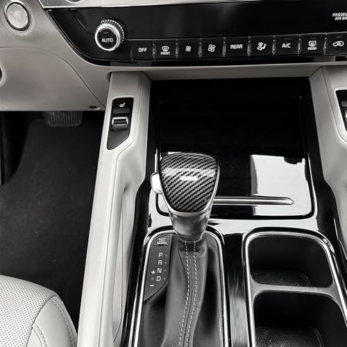 Car Knob Gear Protector, ABS Auto Shift Gear Cover, Gear Cover, Compatible with Kia Telluride 2020-2024 Accessories (Carbon Fiber Pattern) - color: Carbon Fiber Pattern