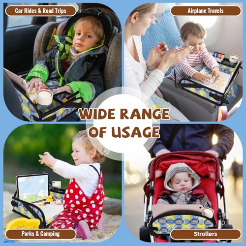 Kids Travel Tray for Airplane - Toddler Car Seat Table Tray, Road Trip Essentials for Boys & Girls, Carseat Lap Desk for Kids Road Trip Activities, Magic Circle - color: Magic Circle
