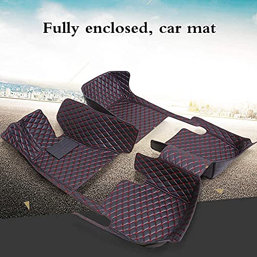 Custom Fit Car Floor Mats - Full Coverage Automotive Leather Floor Liners for Most Vehicles by MingyunSM (Black & Blue) - color: Black & Blue