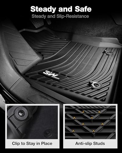 3W Floor Mats Fit 2022-2026 Toyota Tundra CrewMax Cab, TPE All Weather Custom Fit Floor Liner for Tundra SR/SR5/TRD PRO/Limited/Platinum/Castone Accessories Car Mats Easy Clean - size: 7. Tundra|22-26|Floor Mats