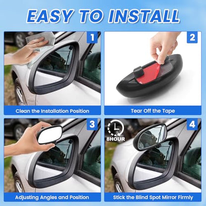 Blind Spot Mirror Adjustable 360 Degree Car Side Mirror, HD Glass Rear View Mirror Exterior Accessories for Car SUV Frame Thickness Less than 5MM (2 x Style 7) - style: 2 x Style 7