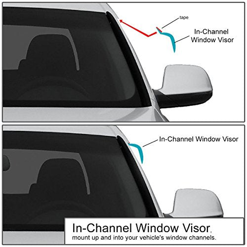 Auto Dynasty Replacement for Dodge Charger LX 4pcs in-Channel Window Vent Visor Deflector Rain Guard (Dark Smoke) - size: 06-10 Dodge Charger