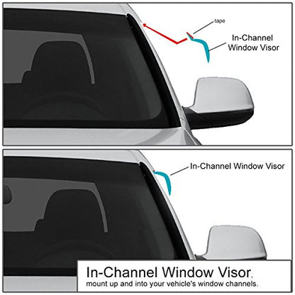 Auto Dynasty Replacement for Dodge Charger LX 4pcs in-Channel Window Vent Visor Deflector Rain Guard (Dark Smoke) - size: 06-10 Dodge Charger