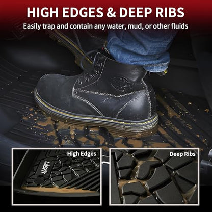 LASFIT Floor Mats for Jeep Compass 2017-2025 2026 All Weather TPE Custom Fit Car Mats Floor Liners 1st & 2nd Row, Black - style: Compass 2017-2026 Floor Mats